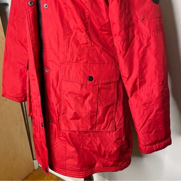 Madden Girl Red Parka Hooded Fur Winter Jacket - Picture 4 of 10